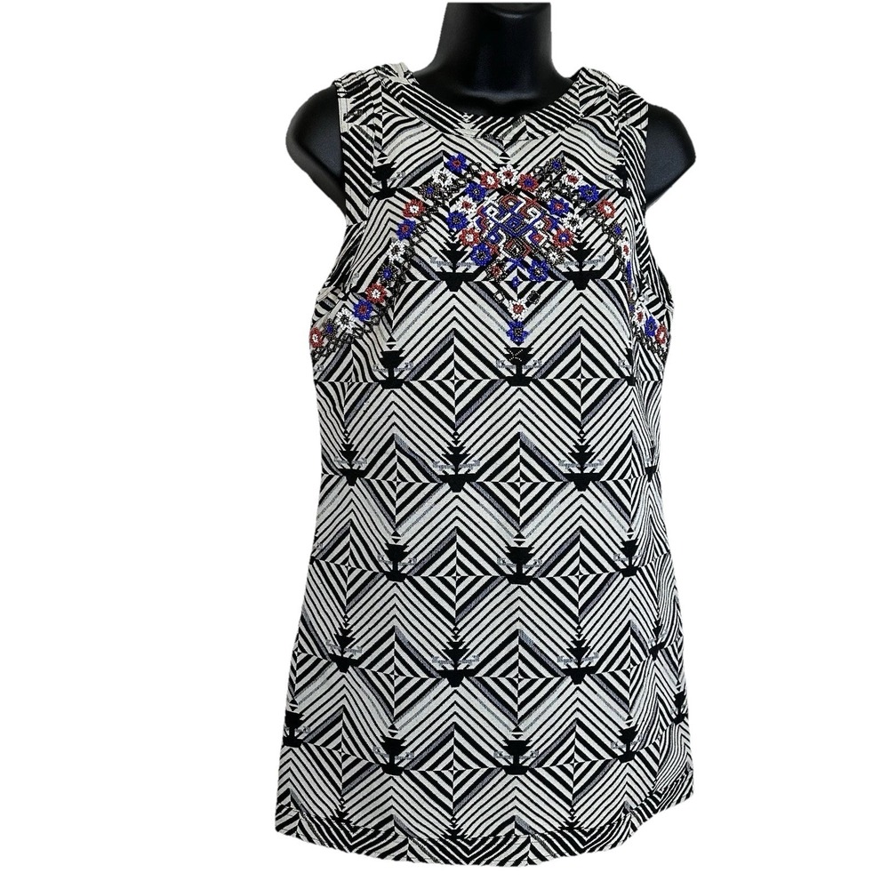Free‎ People New Romantics Women's Beaded Aztec Mini Dress Black White Size XS